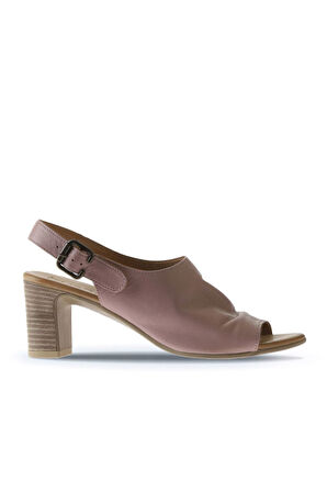 Bueno Shoes Gül Kurusu Deri Kadın Topuklu Sandalet 01wn1513