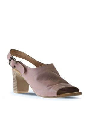 Bueno Shoes Gül Kurusu Deri Kadın Topuklu Sandalet 01wn1513