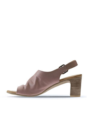 Bueno Shoes Gül Kurusu Deri Kadın Topuklu Sandalet 01wn1513