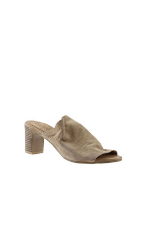 Bueno Shoes Bej Süet Kadın Topuklu Terlik 01wn1503