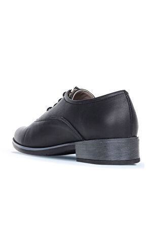 Bueno Shoes Siyah Amf Deri Kadın Az Topuklu Ayakkabı 01wr3300