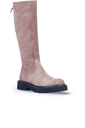 Bueno Shoes Vizon Süet Kadın Düz Çizme 01wr3407