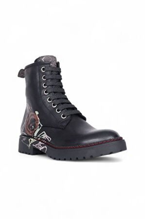 Bueno Shoes Siyah B66c01 Kadın Düz Bot 01wr4201
