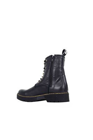 Bueno Shoes Siyah Amf Deri Kadın Düz Bot 01wr4901