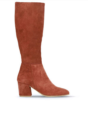 Bueno Shoes Kiremit Süet Kadın Topuklu Çizme 01wr5104