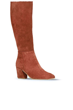 Bueno Shoes Kiremit Süet Kadın Topuklu Çizme 01wr5104