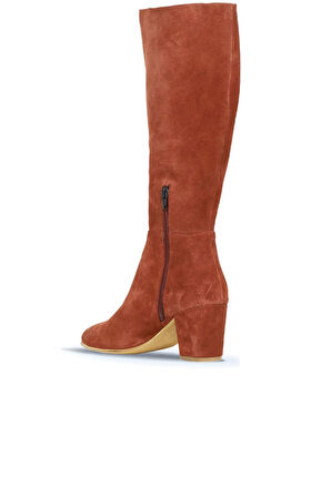 Bueno Shoes Kiremit Süet Kadın Topuklu Çizme 01wr5104
