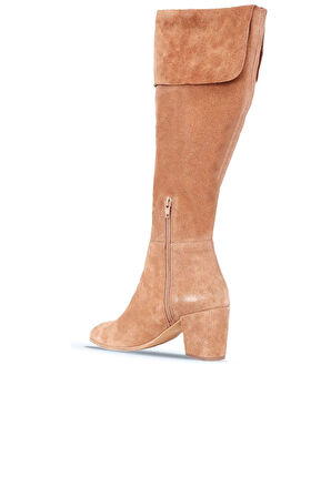 Bueno Shoes Taba Süet Kadın Topuklu Çizme 01wr5108