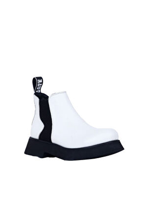 Bueno Shoes Beyaz Deri Kadın Düz Bot 01wr8801