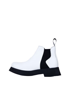 Bueno Shoes Beyaz Deri Kadın Düz Bot 01wr8801