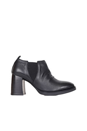 Bueno Shoes Siyah Deri Kadın Topuklu Bot 01wp3314