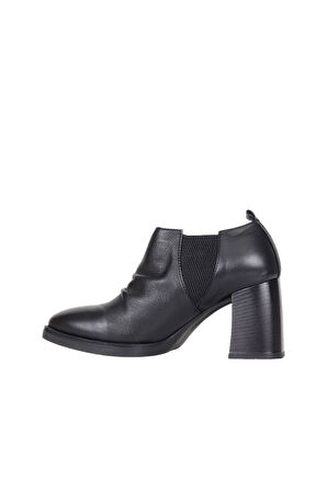 Bueno Shoes Siyah Deri Kadın Topuklu Bot 01wp3314