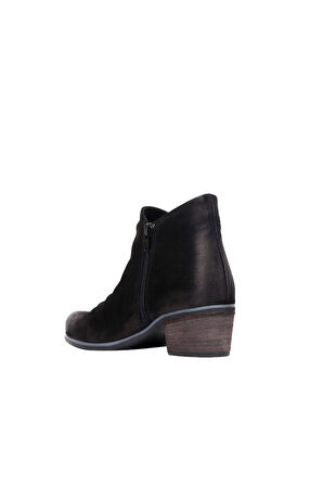 Bueno Shoes Siyah Nubuk Kadın Topuklu Bot 01wp5610