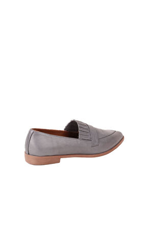 Bueno Shoes Gri Deri Kadın Loafer 01wr0201