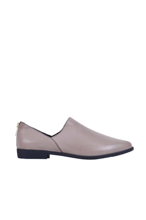 Bueno Shoes Gri Deri Kadın Az Topuklu Ayakkabı 01wr0211