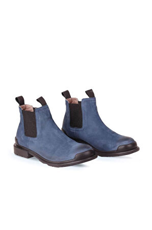 Bueno Shoes Mavi Nubuk Kadın Düz Bot 01wr0901