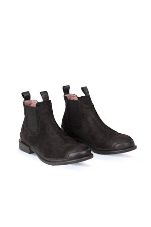 Bueno Shoes Siyah Nubuk Kadın Düz Bot 01wr0901