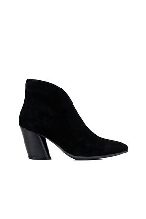 Bueno Shoes Siyah Metis Süet Kadın Topuklu Bot 01wr1404