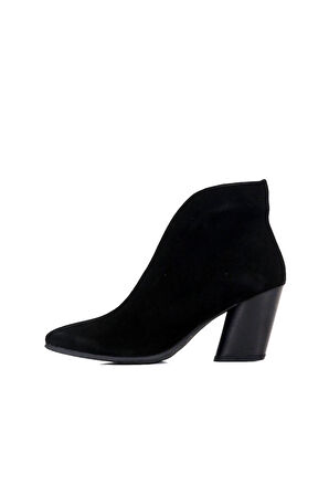 Bueno Shoes Siyah Metis Süet Kadın Topuklu Bot 01wr1404