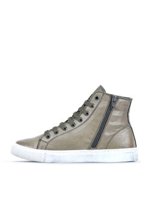 Bueno Shoes Yeşil Deri Kadın Baskılı Spor Bot 01wr1806