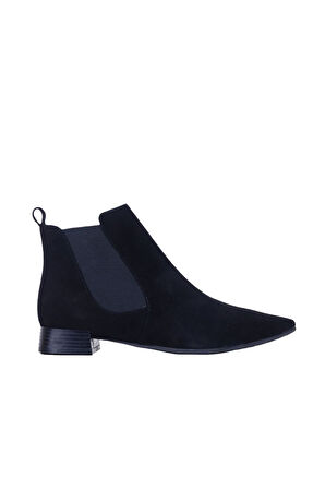 Bueno Shoes Siyah Süet Kadın Düz Bot 01wr3005