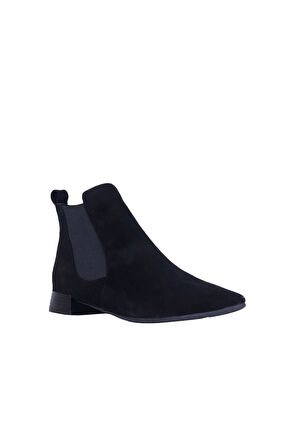 Bueno Shoes Siyah Süet Kadın Düz Bot 01wr3005
