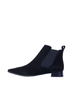 Bueno Shoes Siyah Süet Kadın Düz Bot 01wr3005