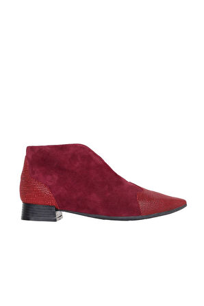 Bueno Shoes Bordo Süet Kadın Düz Bot 01wr3006