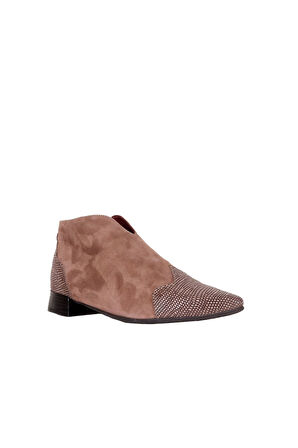 Bueno Shoes Vizon Deri Kadın Düz Bot 01wr3006