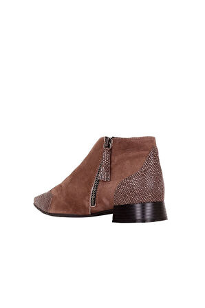 Bueno Shoes Vizon Deri Kadın Düz Bot 01wr3006