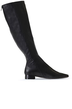 Bueno Shoes Siyah Deri Kadın Düz Çizme 01wr3009