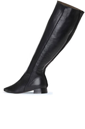 Bueno Shoes Siyah Deri Kadın Düz Çizme 01wr3009