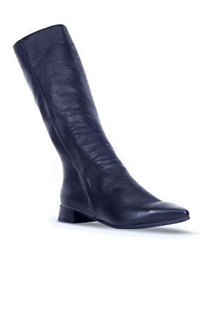 Bueno Shoes Siyah Deri Kadın Düz Çizme 01wr3010