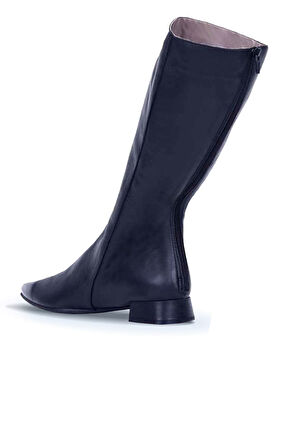 Bueno Shoes Siyah Deri Kadın Düz Çizme 01wr3010