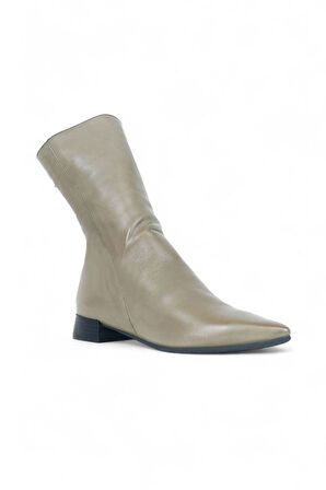 Bueno Shoes Yeşil Deri Kadın Topuklu Bot 01wr3011