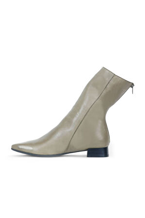 Bueno Shoes Yeşil Deri Kadın Topuklu Bot 01wr3011