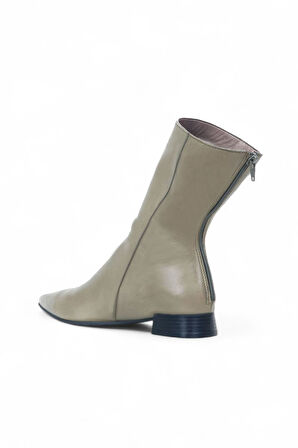 Bueno Shoes Yeşil Deri Kadın Topuklu Bot 01wr3011