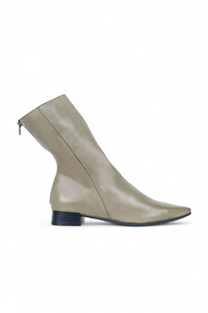Bueno Shoes Yeşil Deri Kadın Topuklu Bot 01wr3011