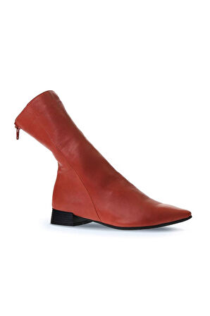 Bueno Shoes Kırmızı Deri Kadın Topuklu Bot 01wr3011