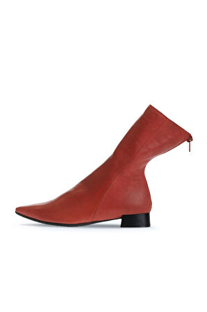 Bueno Shoes Kırmızı Deri Kadın Topuklu Bot 01wr3011
