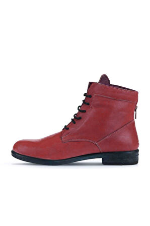 Bueno Shoes Bordo Deri Kadın Düz Bot 01wr4600