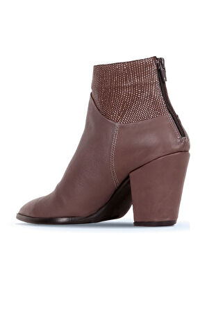 Bueno Shoes Gri Deri Kadın Topuklu Bot 01wr5006