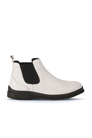 Bueno Shoes Beyaz Deri Kadın Düz Bot 01wr6300
