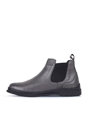 Bueno Shoes Gri Deri Kadın Düz Bot 01wr6300