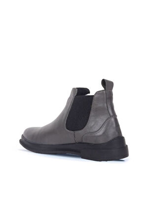 Bueno Shoes Gri Deri Kadın Düz Bot 01wr6300