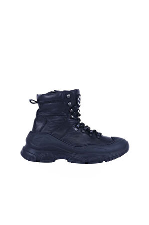 Bueno Shoes Siyah Deri Kadın Spor Bot 01wr7501