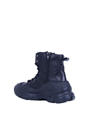 Bueno Shoes Siyah Deri Kadın Spor Bot 01wr7501