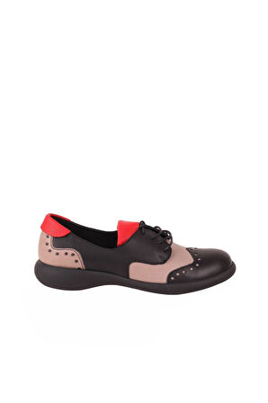Bueno Shoes Siyah Deri Kadın Dolgu Topuklu Ayakkabı 01wr7704