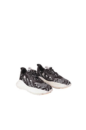 Bueno Shoes Siyah Gazete Deri Kadın Dolgu Topuklu Spor Ayakkabı 01wr7901