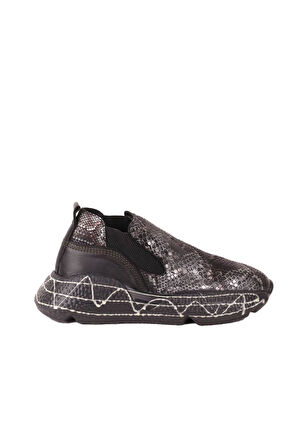 Bueno Shoes Kahverengi Deri Kadın Dolgu Topuklu Spor Ayakkabı 01wr7904